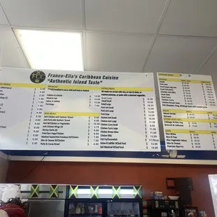 The menu