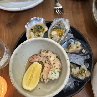 Oysters, mussels, shrimp (part of chef&apos;s tasting menu) Least favorite dish of the night