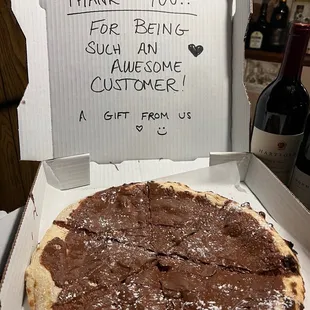 They are so sweet to have gift me Nutella pizza, I&apos;ve never ordered this before but haven&apos;t tried it for the very first time. Amazing!!!