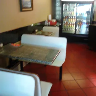 The only indoor seating available