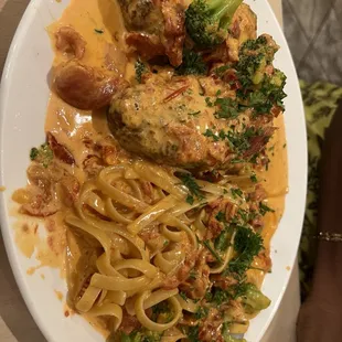 Chicken Rollatini with pink Alfredo sauce