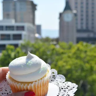 Margarita Cupcakes enjoying the view of Downtown San Jose.
