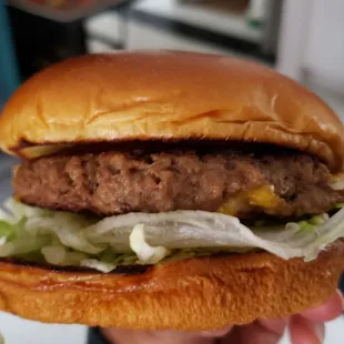 I Love Lucy burger ($16). Nice take on the Juicy Lucy, but the regular burger is better.