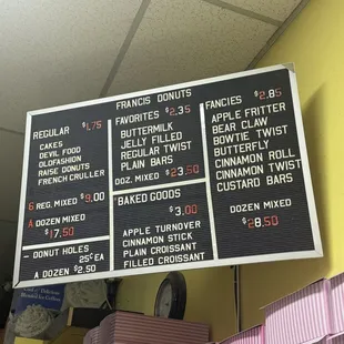 Menu as of Oct. 11, 2024