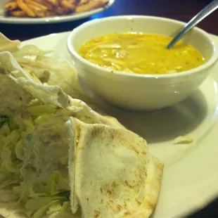 Chicken Noodle Soup &amp; Chicken Salad Pita combo