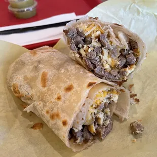 Carne Asada breakfast burrito!