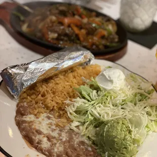 Steak fajitas and pina colada