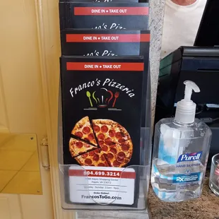 Takeout menu and Pay station counter