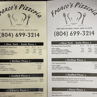 Recent price changes