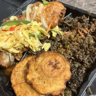 Diri djon djon Black Rice Poulet Stew Chicken