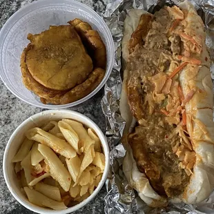 Haitian Cheesesteak Macaroni Au Gratin Haitian Mac &amp; Cheese Bannann Peze Plantains