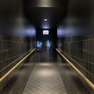 a long hallway in a building