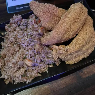 Catfish &amp; crawfish rice