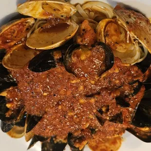 Pasta Pescatore w/House made red sauce