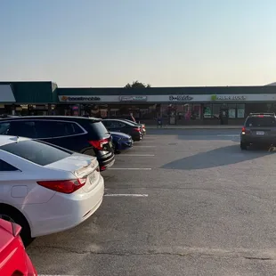 cars parked in a parking lot
