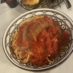 Spaghetti with sausage