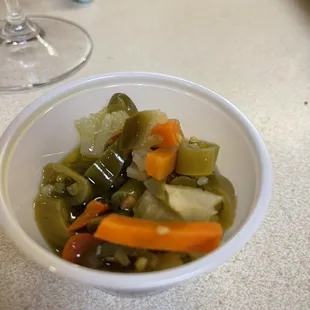 Spicy peppers on the side