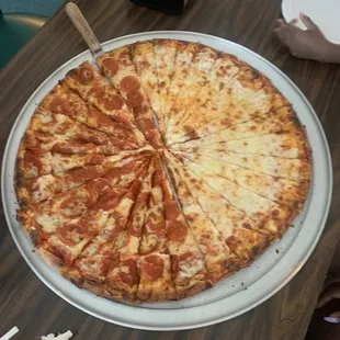 Half cheese half pepperoni
