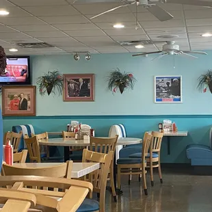 Seating near the food line.