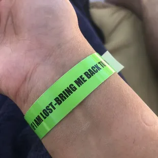 Wrist bands, dogs get one too, 4$ per dog