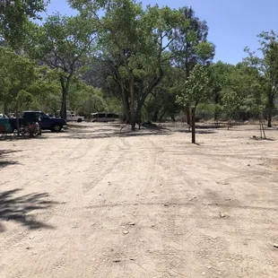 Campsites, all dirt.