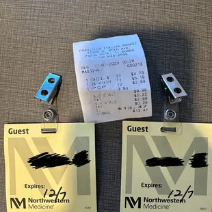 a ticket and a ticket holder