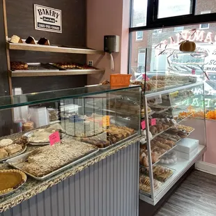 a display of baked goods