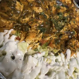 Chicken Bites with chicken breast, rice and salad