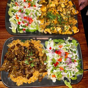two plates of food