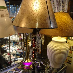 This is a lamp with color changing LEDs and a USB charger hidden in the base.