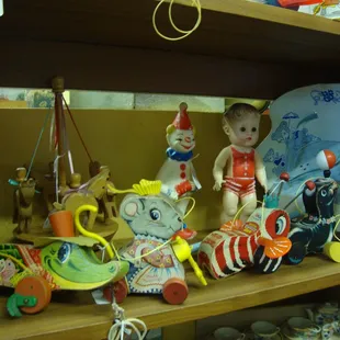 A nifty collection of vintage pull toys!