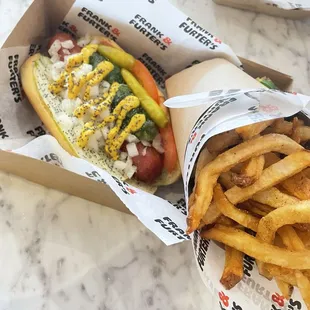 Chicago style with fries