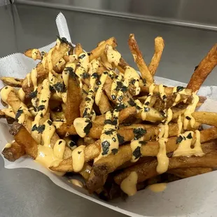 House fries made with hand cut fries cut fresh daily.