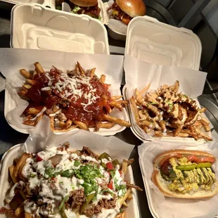 Loaded fries &amp; and burgers