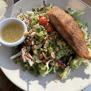 Cashew quinoa salad + salmon