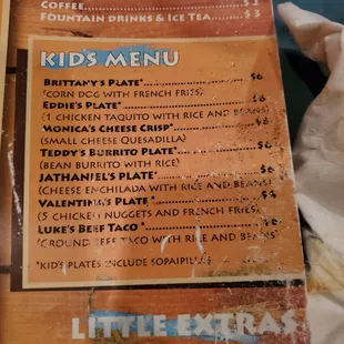 the menu