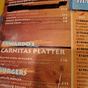 menu