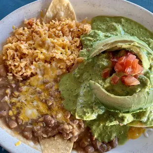 Poblano Cream Chicken Enchiladas