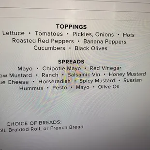 These are the toppings that they list - everything but onions.  You only gave me pickles, tomato and cucumbers