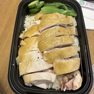 Bbq white chicken over rice.