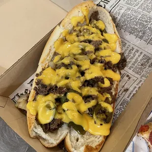 Cheesesteak Supreme* with cheese whiz and no green pepper