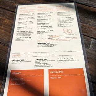 menu