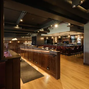 the bar and dining area