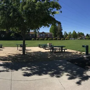 Tables overlooking the playground