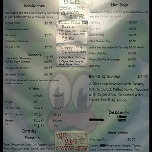 menu