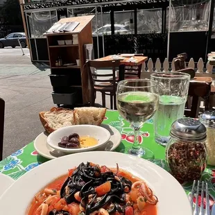 Black Linguini with Calamari