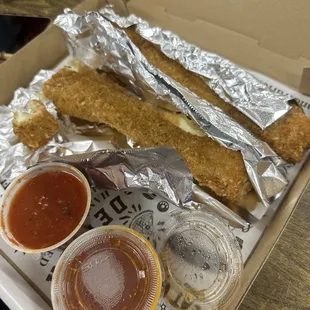 Not one but two Giant Mozzarella sticks