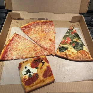 Grandma, cheese, spinach tomato.