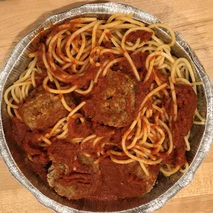 Spaghetti and meatballs