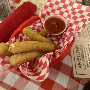 Fried mozzarella sticks